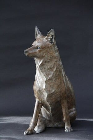 Bronze Fox Sculpture