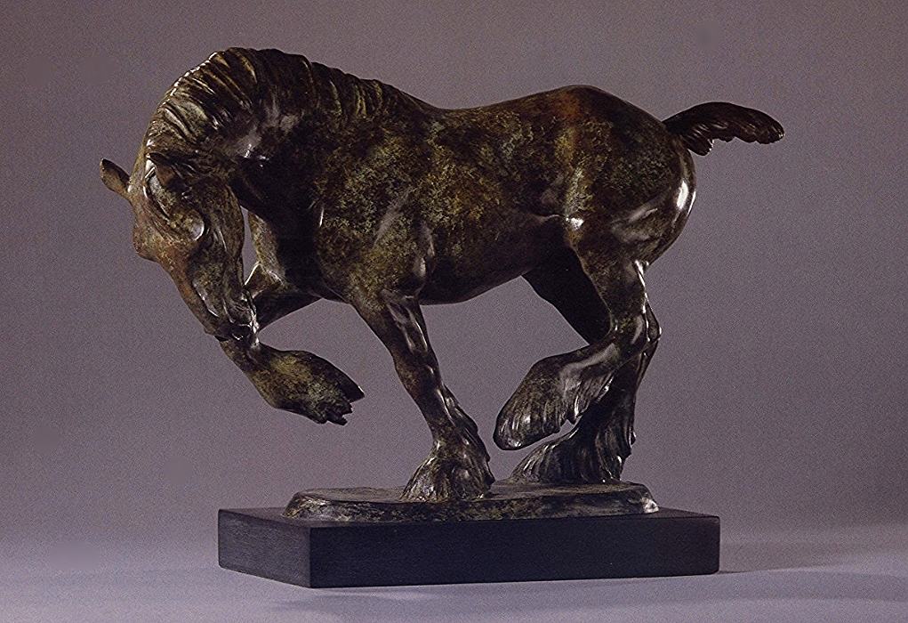 Life size Spanish horse head bronze sculpture