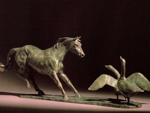 Bronze Horse & Geese II Sculpture