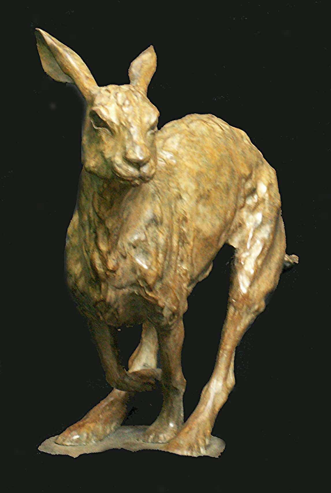 Bronze Running Hare Sculpture