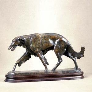 Bronze Borzoi Running Sculpture