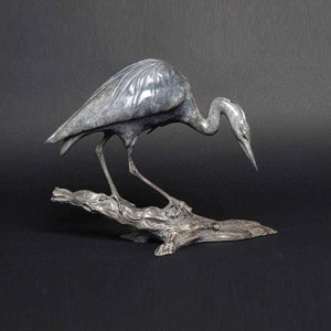 Bronze Heron Sculpture