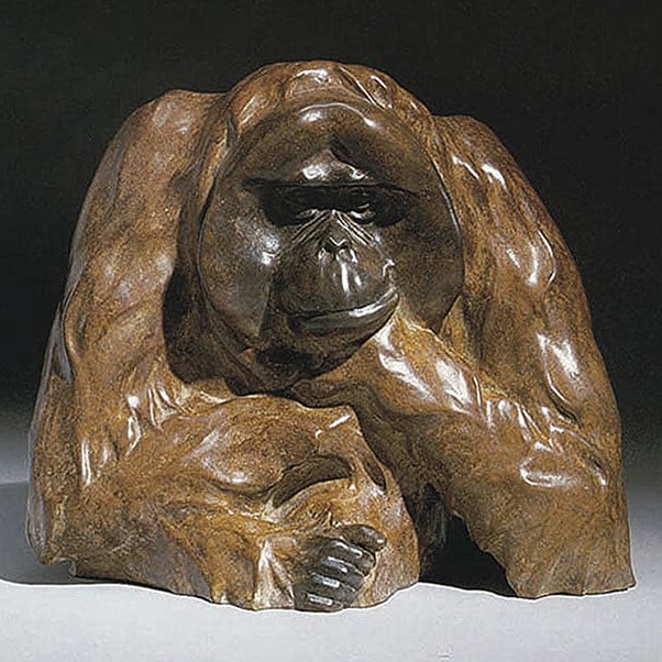 Bronze Orangutan Sculpture