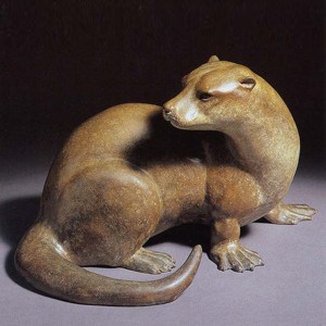 Bronze Otter Sculpture