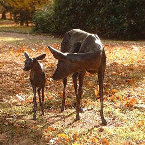 Bronze Roe Deer And Fawn Sculpture